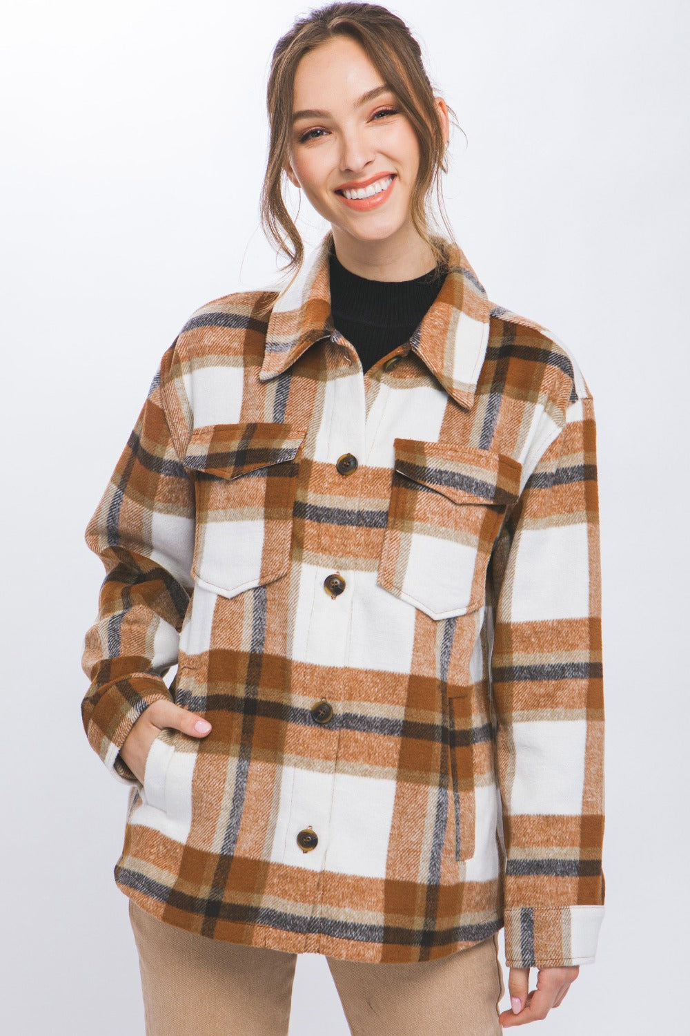 Love Tree Plaid Button Up Shacket – Accessory Connection (TN)