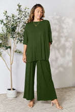 Load image into Gallery viewer, Double Take Full Size Round Neck Slit Top and Pants Set