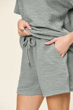 Load image into Gallery viewer, Double Take Full Size Texture Short Sleeve T-Shirt and Drawstring Shorts Set