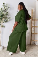 Load image into Gallery viewer, Double Take Full Size Round Neck Slit Top and Pants Set