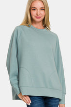 Load image into Gallery viewer, Zenana Scuba Round Neck Side Slit Sweatshirt