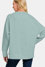 Load image into Gallery viewer, Zenana Scuba Round Neck Side Slit Sweatshirt