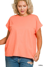 Load image into Gallery viewer, Zenana Rolled Sleeve Top
