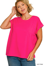 Load image into Gallery viewer, Zenana Rolled Sleeve Top
