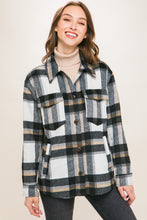 Load image into Gallery viewer, Love Tree Plaid Button Up Shacket
