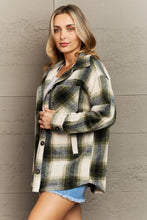 Load image into Gallery viewer, Zenana By The Fireplace Oversized Plaid Shacket in Olive
