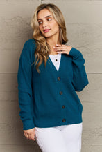 Load image into Gallery viewer, Zenana Kiss Me Tonight Full Size Button Down Cardigan in Teal
